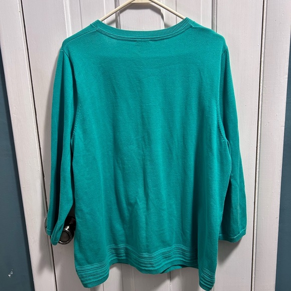 Talbots Vibrant Teal Knit Cardigan 2X - Picture 9 of 9